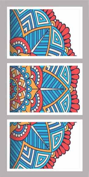 Kit 3 Quadros Decorativos Mandala Para Sala Quarto Moldura