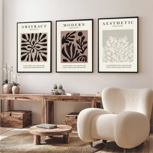 Kit 3 Quadros Decorativos Matisse Para Sala Quarto Moldura