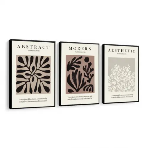Kit 3 Quadros Decorativos Matisse Para Sala Quarto Moldura