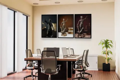 Kit 3 Quadros Decorativos Para Escritório Advogado Moldura