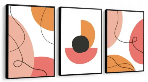 Kit 3 Quadros Decorativos Para Quarto Sala Corredor Moldura