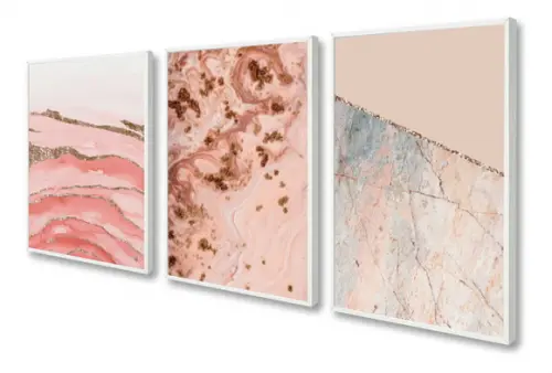 Kit 3 Quadros Decorativos Para Sala Abstrato Moderno Moldura