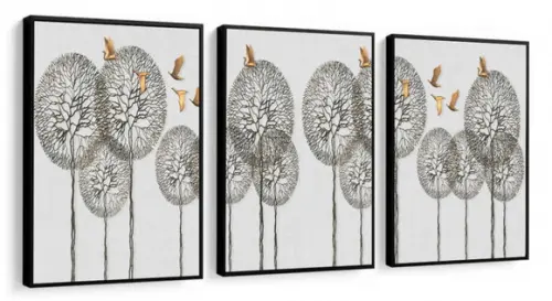 Kit 3 Quadros Decorativos Para Sala De Jantar Com Molduras