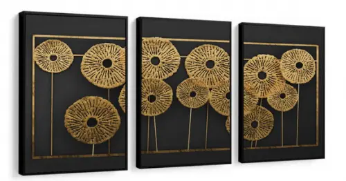 Kit 3 Quadros Decorativos Para Sala Modernos Com Moldura