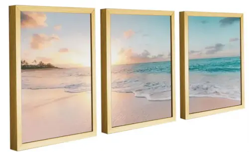 Kit 3 Quadros Decorativos Para Sala Pôr Do Sol Casa Molduras