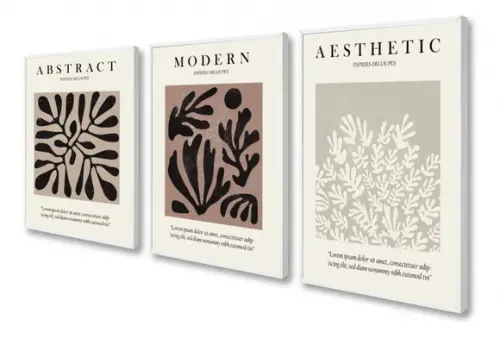 Kit 3 Quadros Decorativos Para Sala Quarto Matisse Moldura