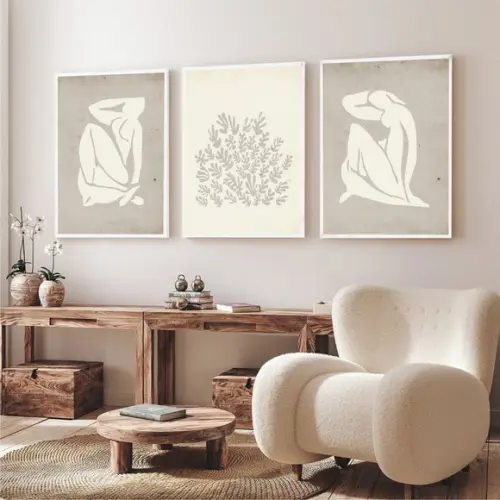 Kit 3 Quadros Decorativos Para Sala Quarto Moderno Moldura