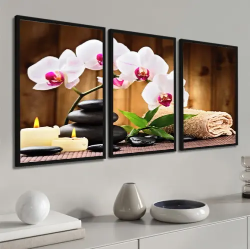 Kit 3 Quadros Decorativos Para Salão Estética Spá Moldura