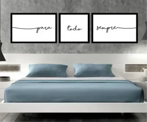 Kit 3 Quadros Decorativos Para Todo Sempre Quarto Casal Sala