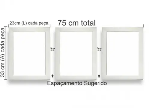 Kit 3 Quadros Decorativos Quarto Infantil Moldura e Vidro