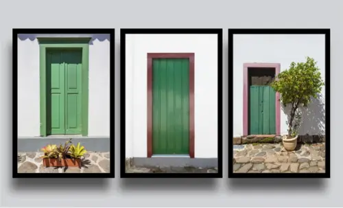 Kit 3 Quadros Decorativos Vintage Para Sala Corredor Moldura