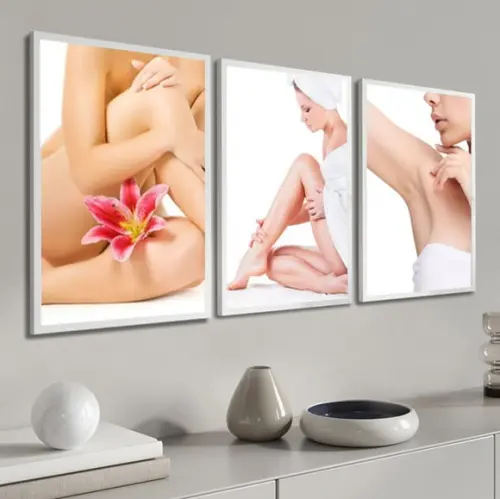 Kit 3 Quadros Decorativos, Salão De Beleza Estética Estúdio