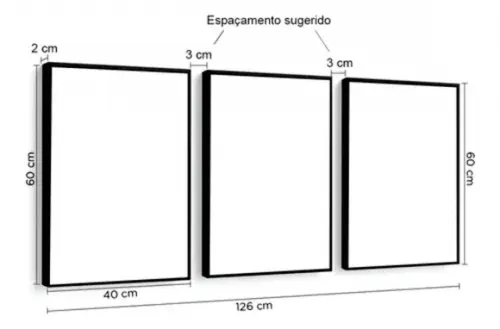 Kit 3 Quadros Escritório Contabilidade Decoração Com Moldura