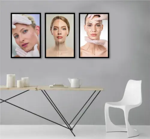 Kit 3 Quadros Estética Botox Profissão Decoração Spa Moldura
