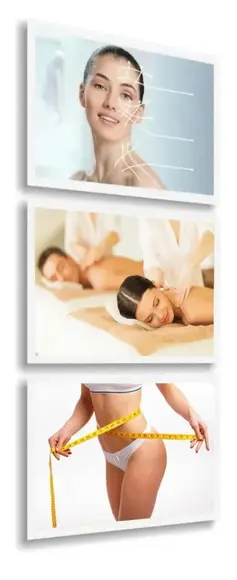 Kit 3 Quadros Estética Nutrição Saúde Decoração Com Molduras