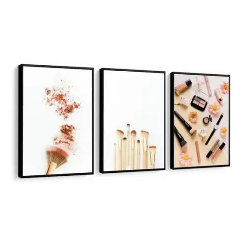Kit 3 Quadros Estética Profissão Spá Decoração Salão Moldura