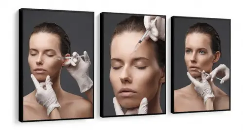 Kit 3 Quadros Estética Salão Beleza Botox Decoração Moldura