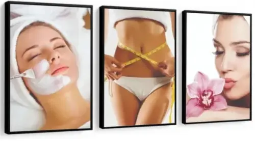 Kit 3 Quadros Estética Spá Nutricionista Decoração Molduras