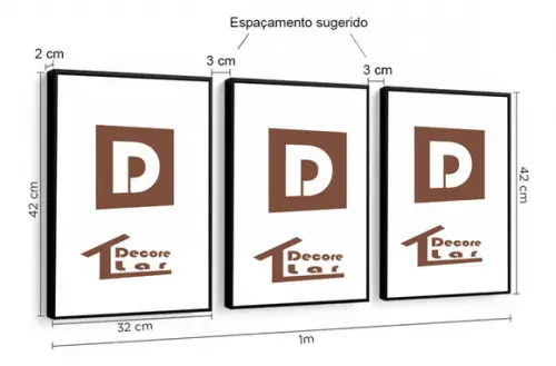Kit 3 Quadros Estética Spá Nutricionista Decoração Molduras