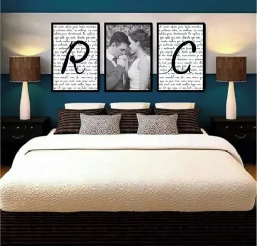 Kit 3 Quadros Personalizados para Casal, Decoração Moldura