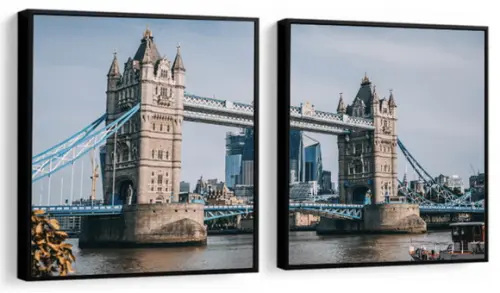Kit 3 Quadros Ponte Londres Tower Bridge Decoração Molduras