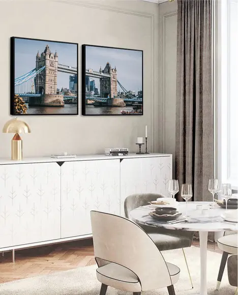 Kit 3 Quadros Ponte Londres Tower Bridge Decoração Molduras
