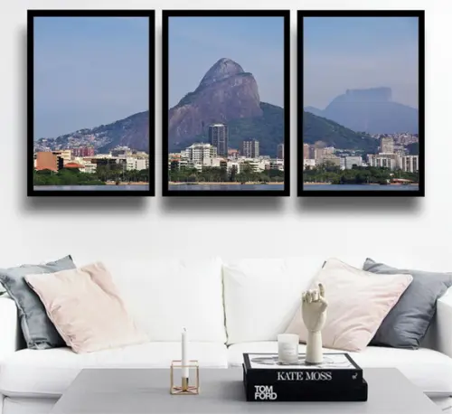 Kit 3 Quadros Rio De Janeiro Pão De Açúcar Decoração Moldura