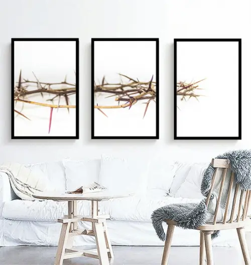 Kit 3 Quadros Ultima Ceia Jesus Cristo Decoração Fé Moldura