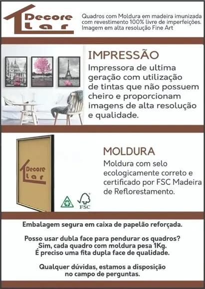 Kit 4 Quadros Infantil Desenho Fofo Animal Decoração Moldura