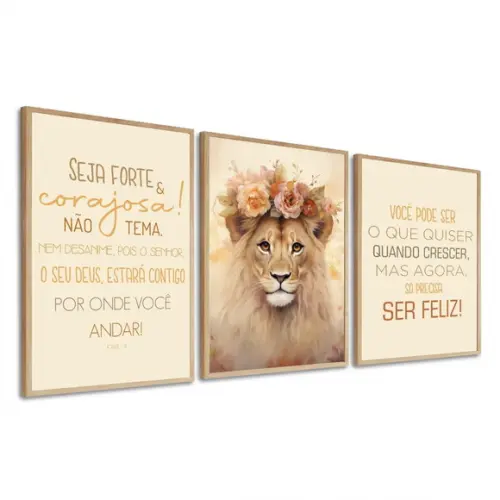 Kit Quadro Decorativo Quarto Infantil Animais Personalizado