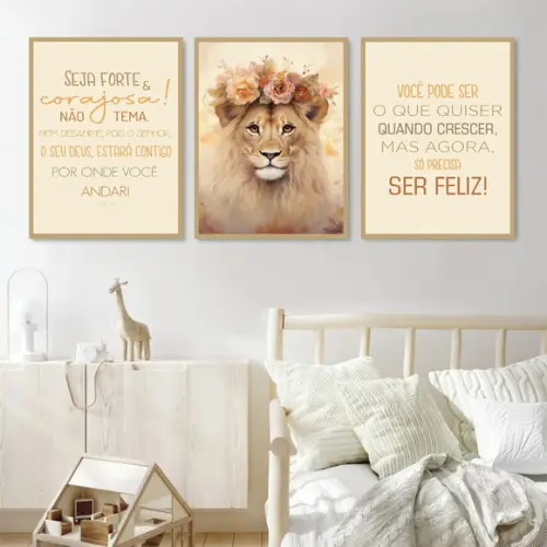 Kit Quadro Decorativo Quarto Infantil Animais Personalizado