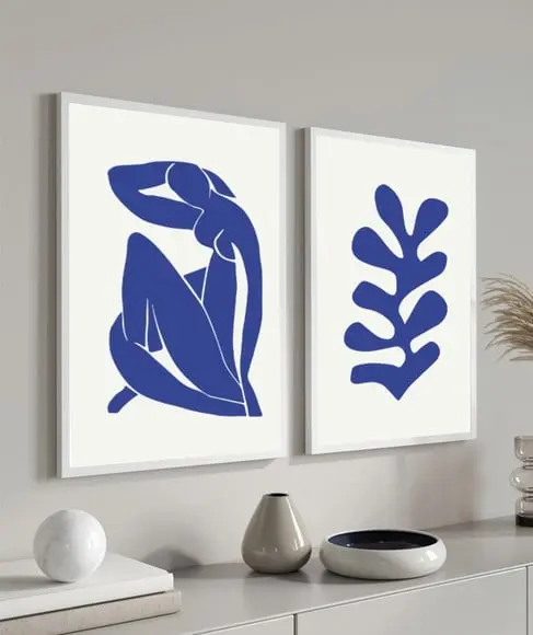 Kit Quadros Decorativos Abstrato Moderno Matisse Com Moldura