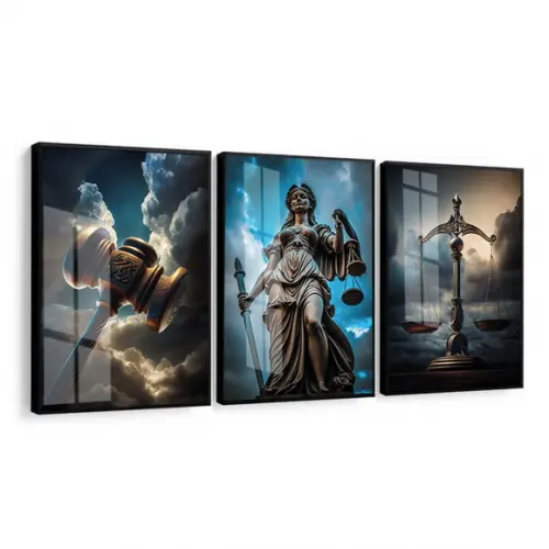 Kit Quadros Decorativos Advogado Escritório Moldura e Vidro