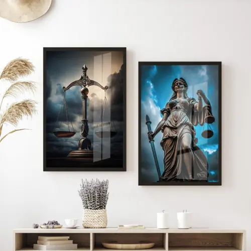 Kit Quadros Decorativos Advogado Escritório Moldura e Vidro