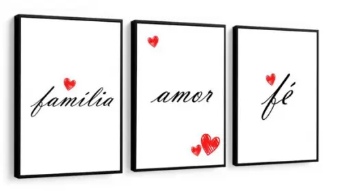 Kit Quadros Decorativos Com Frases Para Quarto Sala Moldura