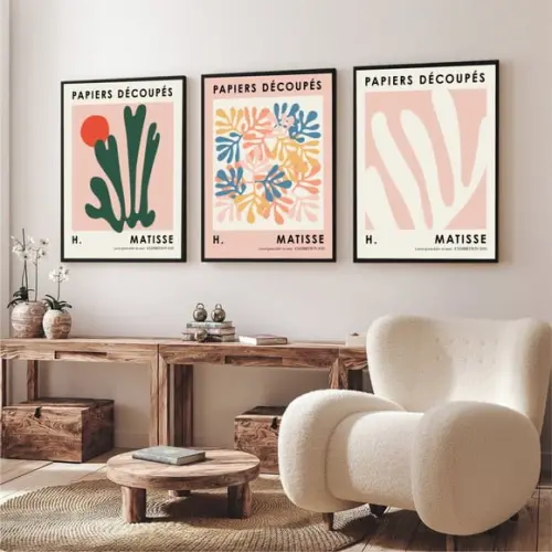 Kit Quadros Decorativos Matisse Para Sala Quarto Com Moldura