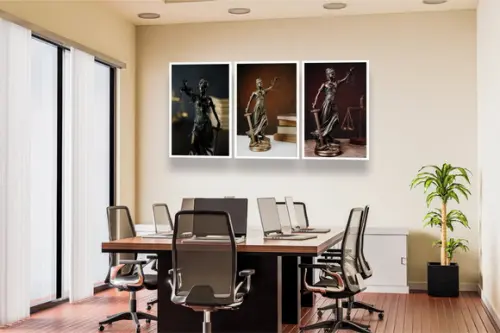Kit Quadros Decorativos Para Escritório Advogado Com Moldura