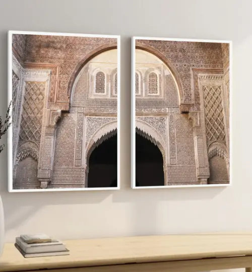 Kit Quadros Decorativos Porta Marroquina Sala Quarto Moldura