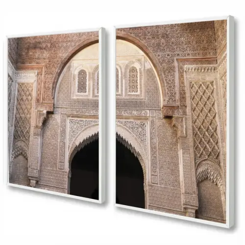 Kit Quadros Decorativos Porta Marroquina Sala Quarto Moldura