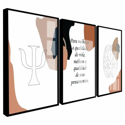 Kit Quadros Decorativos Psicologia Consultório Frases Vidro
