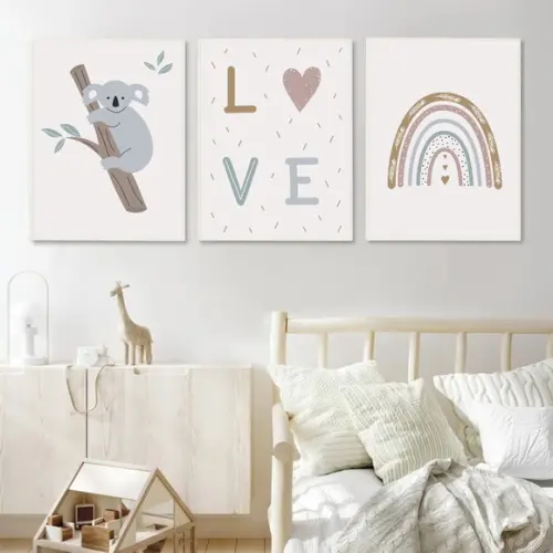Kit Quadros Decorativos Quarto Infantil Frases Nuvem Moldura