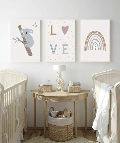 Kit Quadros Decorativos Quarto Infantil Frases Nuvem Moldura