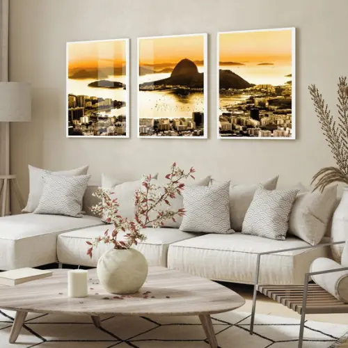 Kit Quadros Decorativos Rio de Janeiro Cidade Paisagem Vidro