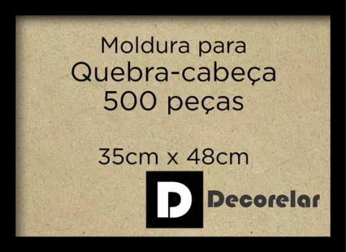 Moldura Para Quebra Cabeça 500 Peças 35cm x 48cm Game MDF