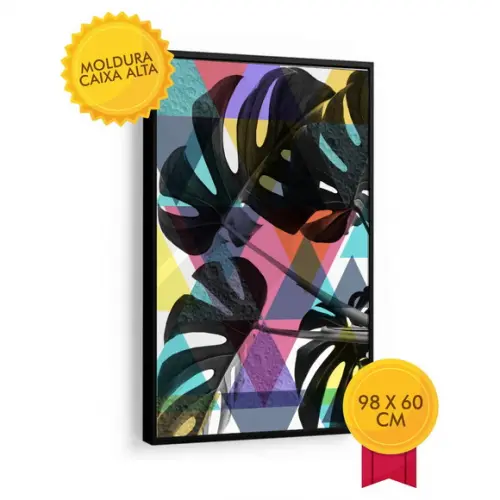 Quadro Abstratos Folhagem Costelas De Adão Decoração Moldura