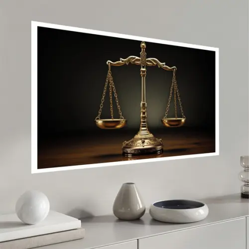 Quadro Decorativo Advogado Balança da Justiça com Moldura