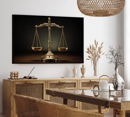 Quadro Decorativo Advogado Escritório Balança da Justiça