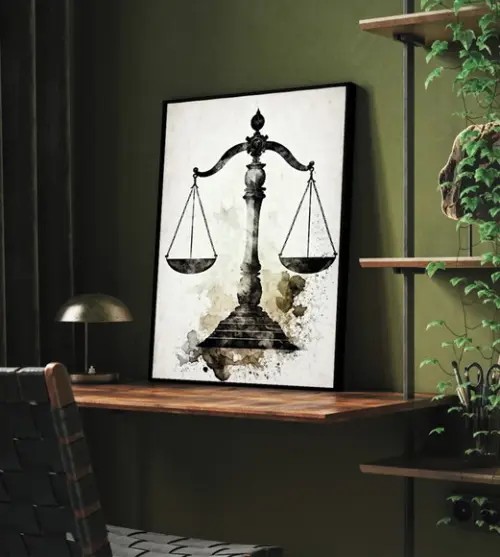 Quadro Decorativo Advogado Escritório Direito com Moldura