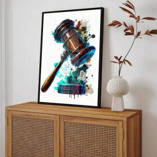 Quadro Decorativo Advogado Escritório Direito Moldura Vidro