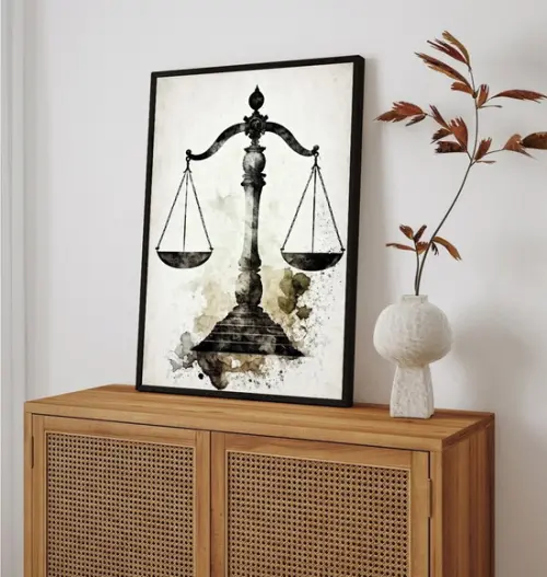 Quadro Decorativo Advogado Escritório Direito com Moldura